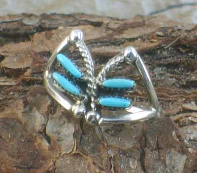 Turquoise Butterfly Native American Ring- sz 4.75